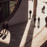 people, road, the shade, light, building, urban